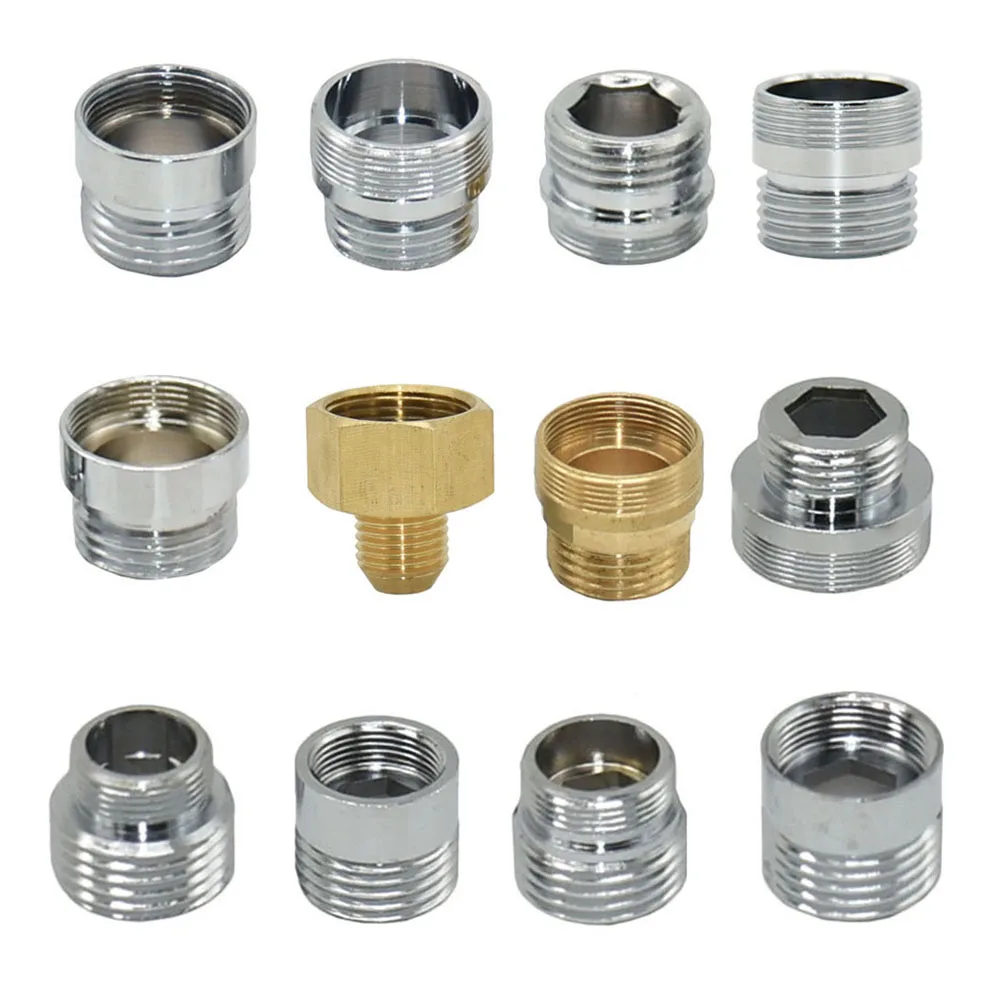 Silver 1/2" M16/17/18/19/20/22/24/28 Thread Connector Brass Male Female For Bubbler Water Purifier Faucet Copper Fittings