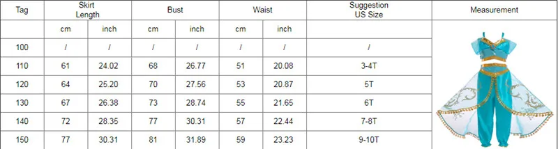 Рождественское детское платье, маскарадный костюм «Лампа Аладдина», платье принцессы жасмин для девочек, карнавальный костюм из двух предметов