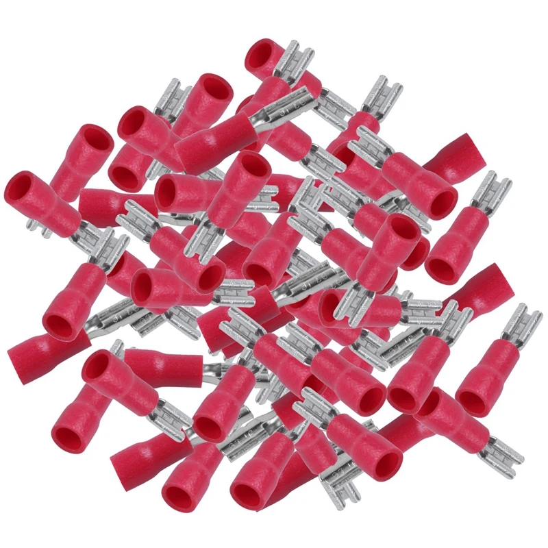 

New 100pcs Pre Insulated Female Spade Crimp Terminal Wire Connector