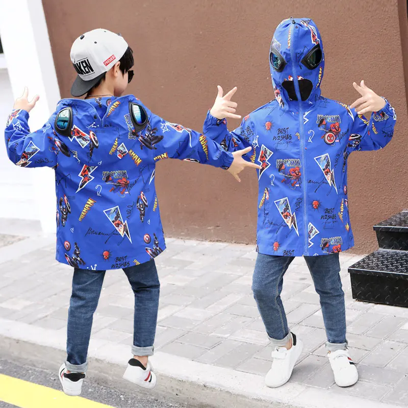 

Boys Glasses Jacket Hood Teenager Hoodie Hooded Glasses Coat Kids Sport Outerwear Spring Autumn Clothing Flsorescence LED Light