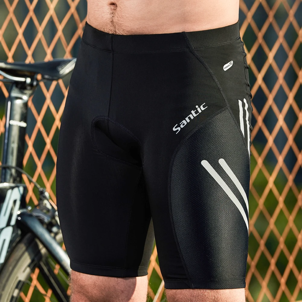 Santic Cycling Padded Shorts Coolmax 4D Pad Shockproof Men MTB Shorts SANTIC R-FEEL Anti-pilling SANTIC AIRFREE Biking KS007