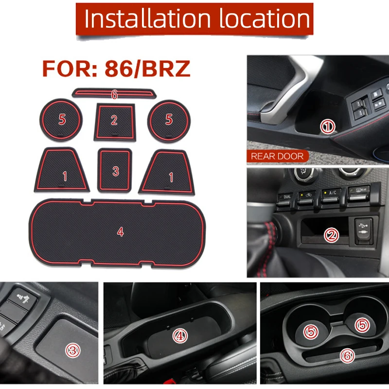 Automotive Interior Products Anti-slip Cup Rubber Rugs Slot Hole Pad Car  Door Groove Mat For Toyota Subaru 86 Gt86 Ft86 Brz - Door Groove Mat -  AliExpress