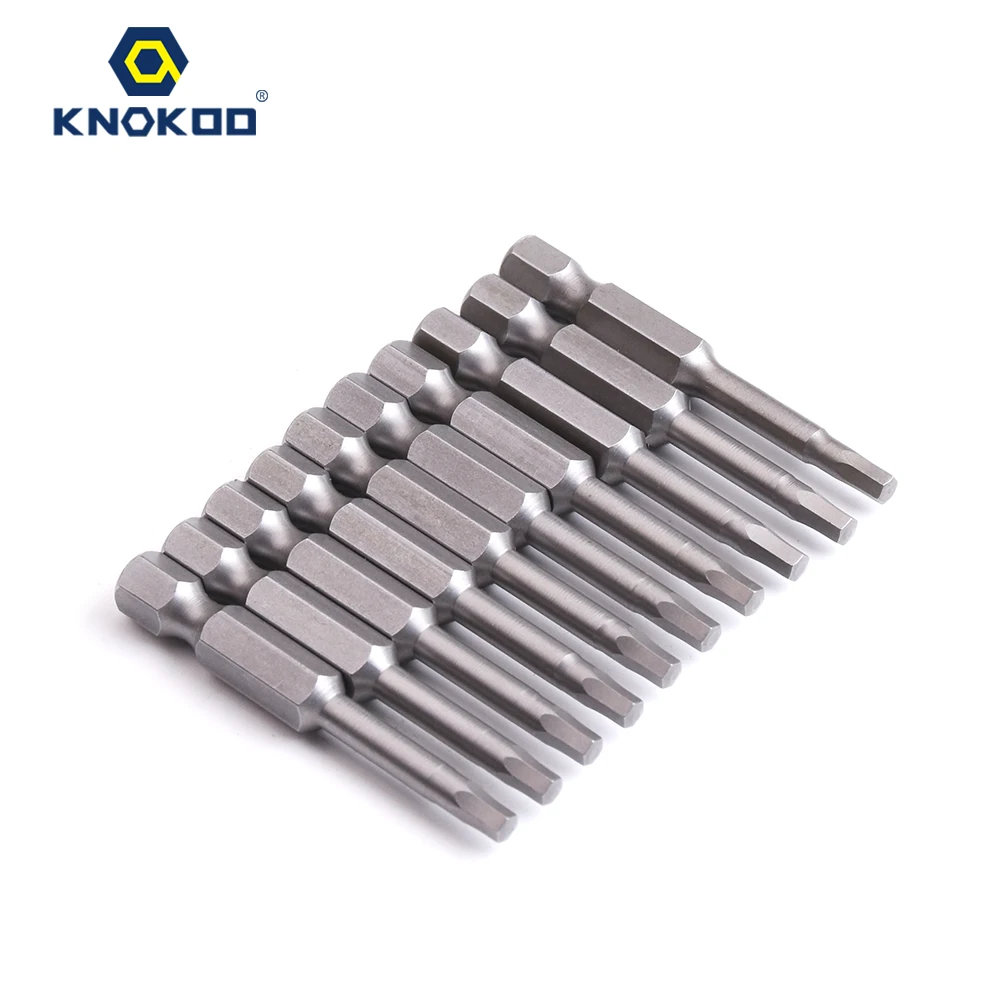 KNOKOO, 10 шт./лот, шестигранный хвостовик, отвертка, сверло, длина 50 мм, отвертка, биты S1/4 с шестигранной головкой