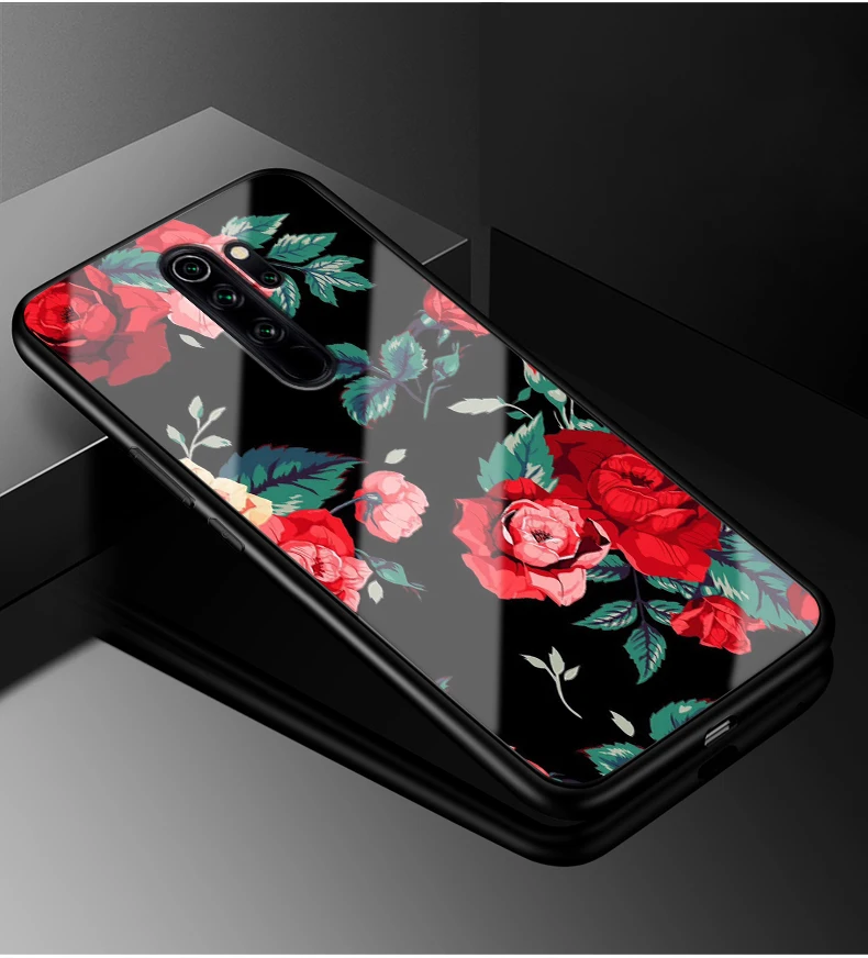Для Xiaomi Redmi Note 8 чехол PC Пластиковый стеклянный чехол для телефона черный ТПУ бампер чехол для Xiaomi Redmi Note 8 Pro Чехол Redmi Note8