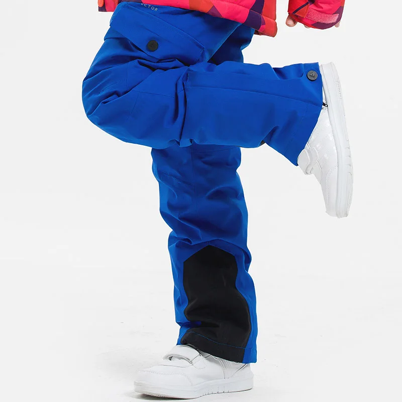 Новые детские лыжные штаны, зимние водонепроницаемые брюки ветрозащитные теплые лыжные штаны для мальчиков и девочек, уличная спортивная детская Лыжная одежда
