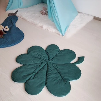 

Yellow Green Leaf Shape Baby Carpets and Rugs 85CM Kids Play Tent Crawling Soft Cotton Floor Mat Children Bedroom Decor Tapete