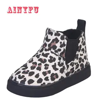 

Ainyfu New Leopard Male Martin Boots Autumn Winter Girls Boots Children 's Shoes Kids Canvas Sneakers Baby Casual Shoes B388