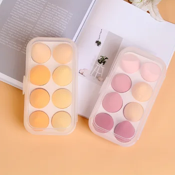 

8pcs Wet Dry Makeup Sponge Portable Soft Concealer Cream Foundation Cosmetic Puff Smooth Powder Puff Cosmetics Beauty Tools