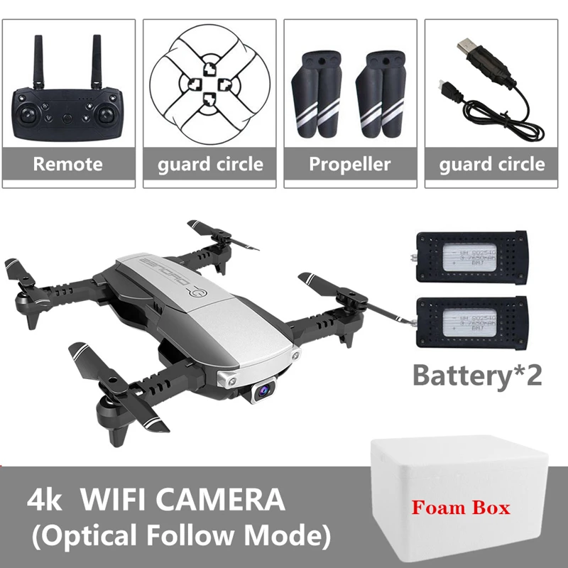 Складной Радиоуправляемый Дрон 4K мини Дроны с HD камерой Вертолет Дистанционное управление Квадрокоптер с 1080P камерой Дрон игрушки для детей подарок - Цвет: 4K Foam Box B2