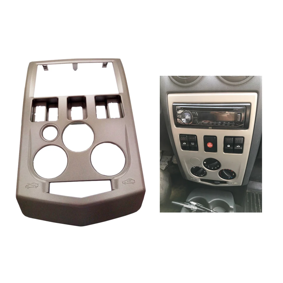 Двойной 2 Din DVD стерео фасции для Renault Logan Dacia Logan 2004-2007 панель фасции пластина рамка крепление Dash Установка отделка комплект