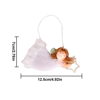 

New 3PCS Cute Angel Dolls Christmas Pendant Cute Heart-Shape Flying Angel Plush Hanging Xmas Tree Innovative Decorations for Hom