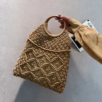 

DikizFly Handmade Woven Handbags Bags Women Totes Purse Straw Bag Big Capacity Women Bags Summer Beach Bag For Girls Fashion Sac