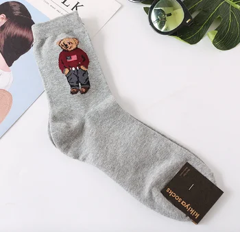 

2019 Cotton Men's Socks Harajuku Gentleman Bear Harajuku skateboard Socks 5 Pairs/lot Sock for Men for Wedding Christmas Gift