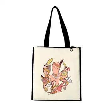 

Forest style Printed Women's Casual Tote Female Daily Use Female Shopping Bag Single Shoulder Handbag Simple Beach Bag