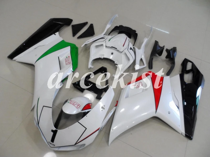 Инъекций ABS Полный обтекатели комплект подходит для поездок на мотоцикле Ducati 1098s 848 evo 1198 2007 2008 2009 2010 2011 2012 тела комплект красного и зеленого цвета
