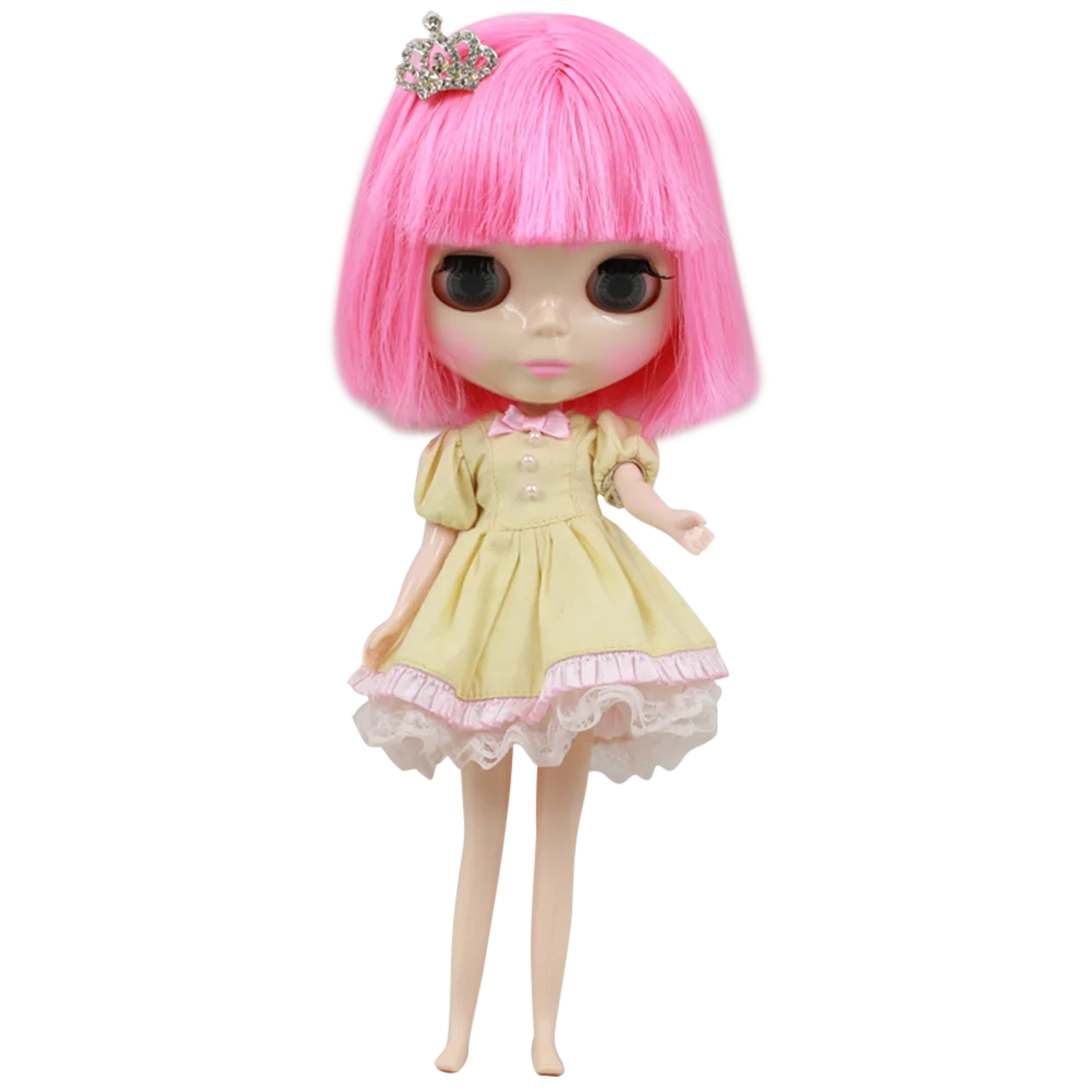 Фабрика Blyth кукла Обнаженная кукла розовые короткие волосы с челкой розовый рот нормальное тело 4 цвета для глаз подходит для DIY
