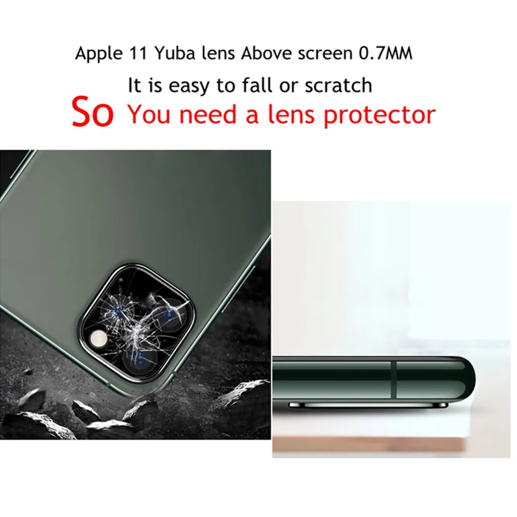 Для iPhone 11Pro/Pro Max задняя камера металлический объектив чехол для экрана кольцо крышка Полный Объектив экран защитная пленка