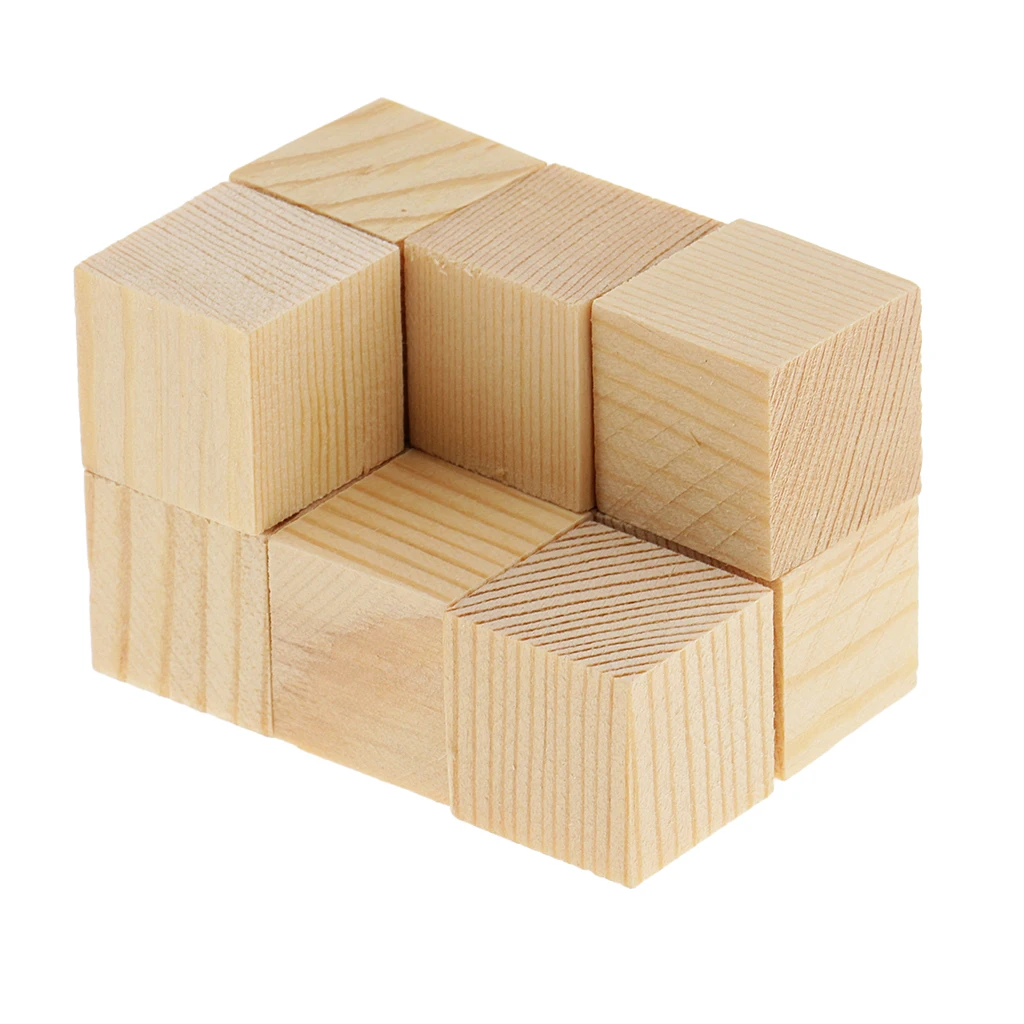 20mm 10 Pieces Кубики из натурального дерева Деревянный без финишной отделки кубики для хобби модели делая ремесло - Цвет: 20mm 10 Pieces