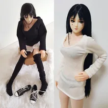 

1/6 Scale Sexy Female Figure Clothes Dress Shirt Skirt Stockings Set for 12 Inches TBLeague Medium Large Breast Action Figures