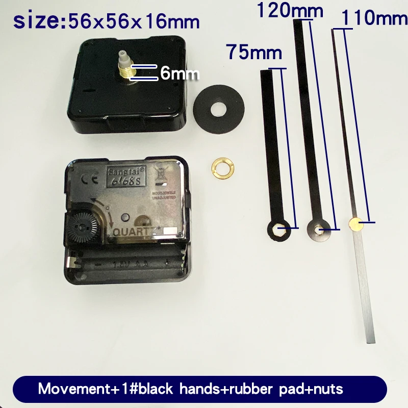 6168 Quartz Clock repair Movement +Hands For DIY Silent Large Wall  Mechanism Parts 