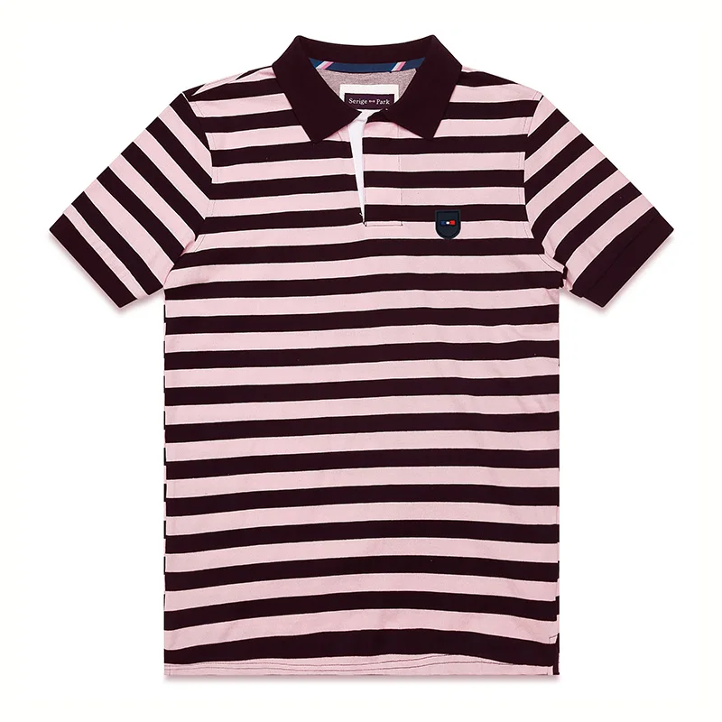 

Brand New Serige Park Men's Polo Shirt High Quality Men Cotton Short Sleeve Classical jerseys Summer Mens Eden Striped Style