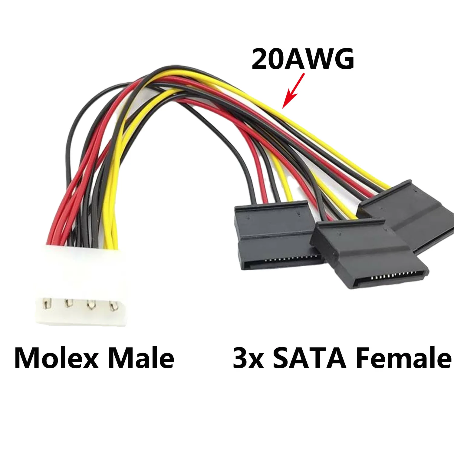 

10 шт. IDE Molex 4-контактный штекер на 3x серийный ATA SATA Женский адаптер питания