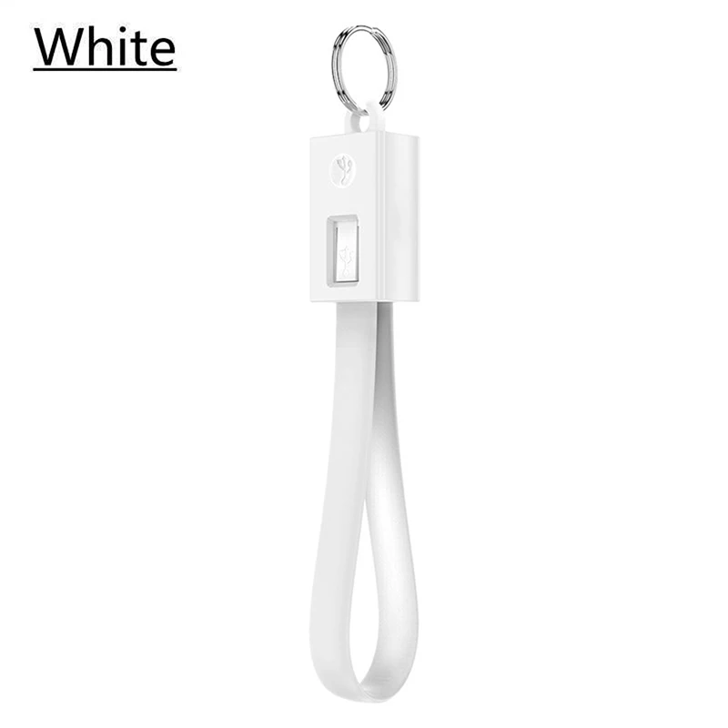 White Многофункциональный мини брелок с микро-usb type C кабель зарядное устройство с интерфейсом Lightning Кабо для iPhone samsung телефон портативный зарядный короткий шнур - Цвет: White