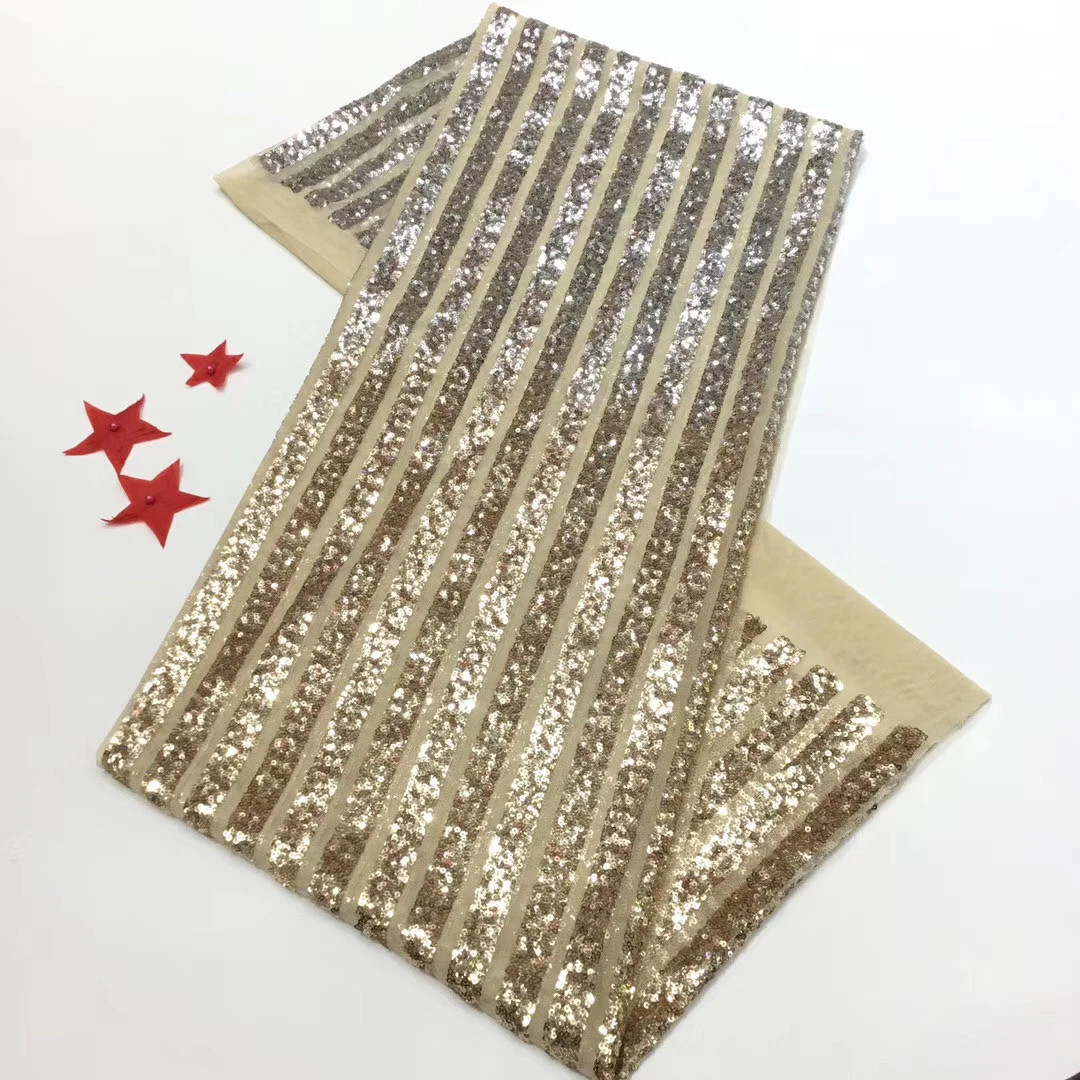 

2021 Latest Nigerian Sequin Lace Fabric High Quality African Lace Fabric Wedding French Tulle Lace Fabric T35901