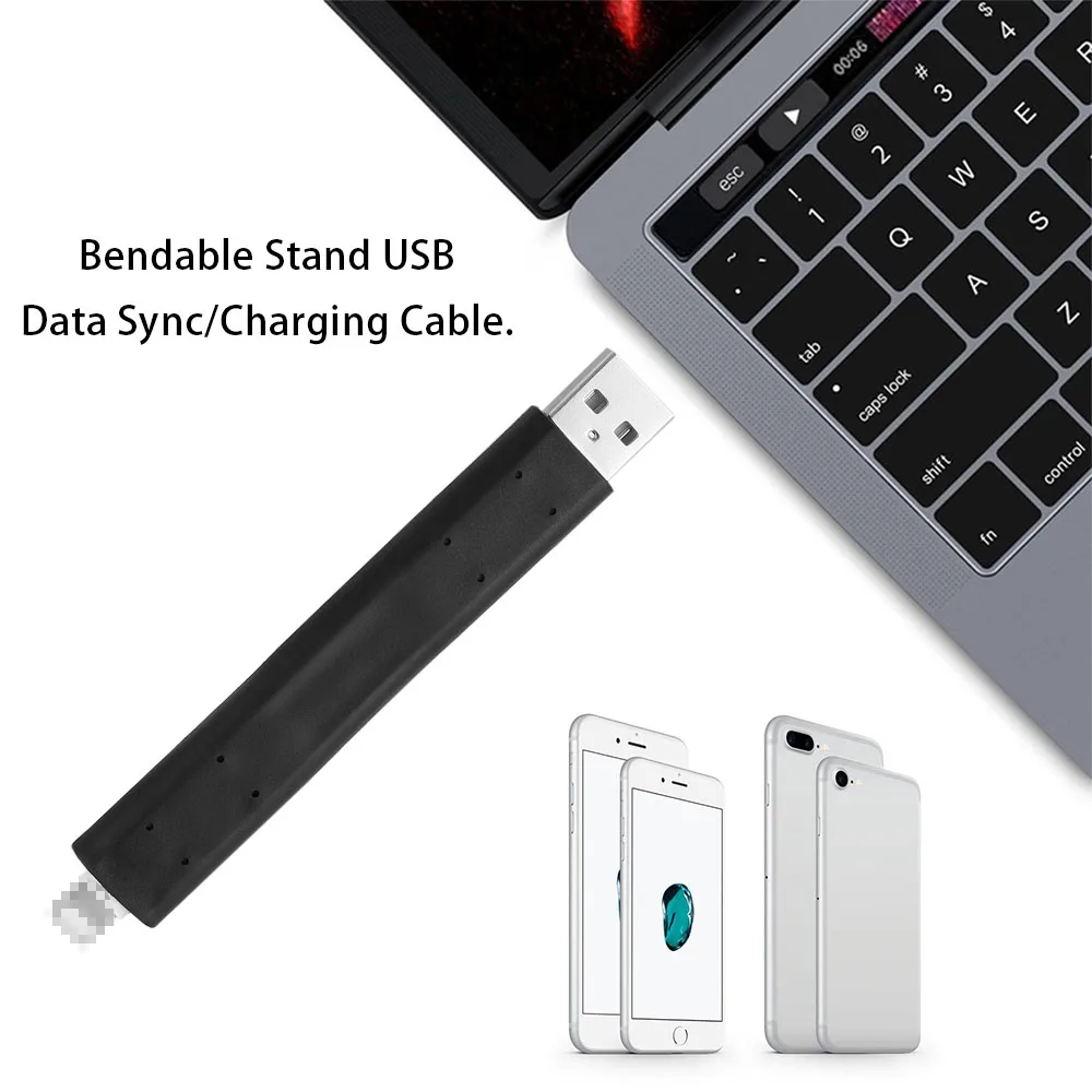 Горячая 1 шт. гибкий пластиковый кронштейн USB кабель для зарядки данных автомобильный мини-кронштейн жесткий провод Рамка для Iphone X XS 8 7 6 6s PLUS