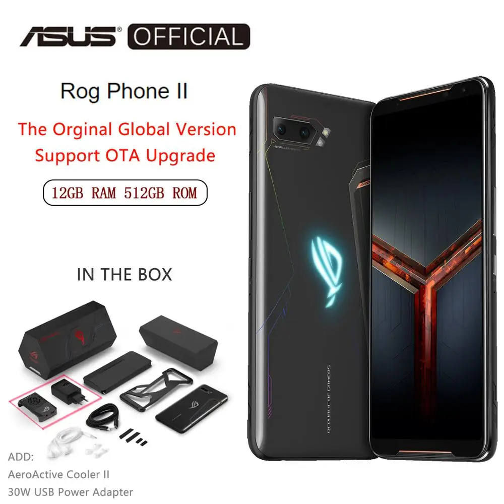 Глобальная версия ASUS ROG Phone 2 смартфон 12 Гб ОЗУ 512 Гб ПЗУ Восьмиядерный Snapdragon 855 6000 мАч NFC OTA обновление Android 9,0