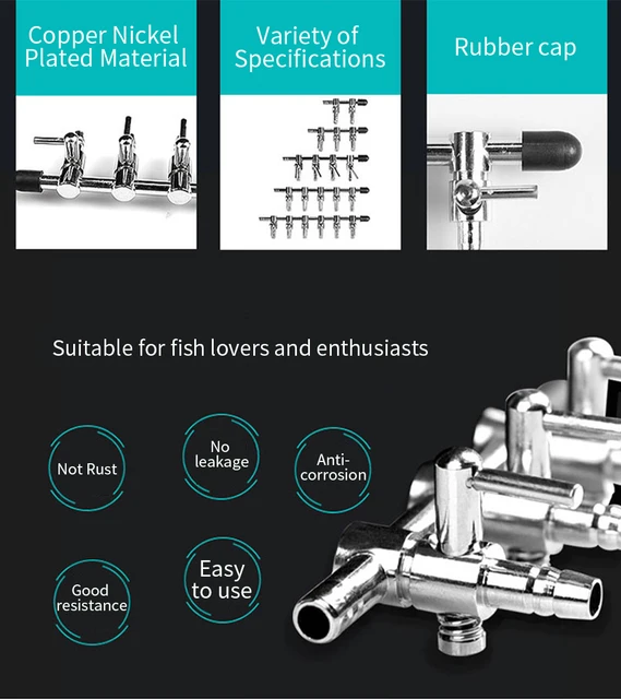 Uxcell 18-Way Inline Aquarium Air Manifold - Stainless Steel Air Flow Control Valve With Lever