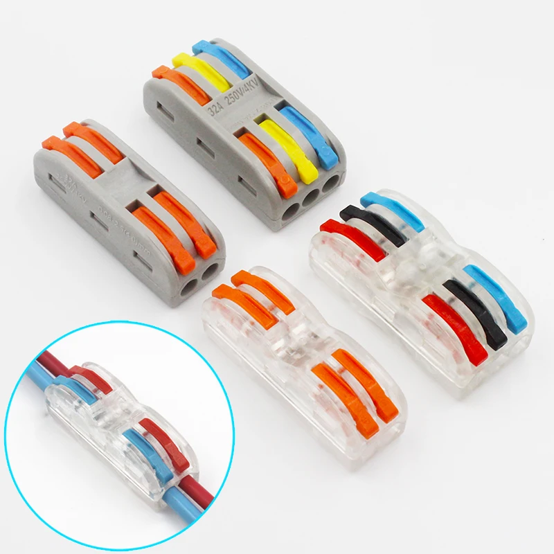 Wire connector 30/50/100 pieces mini quick connector universal compact terminal block plug-in ConnectorPCT-212 213 214 215