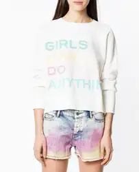 Женский свитер 2019 Новый Радужный короткий вязаный свитер женский хлопковый свитер для девочек