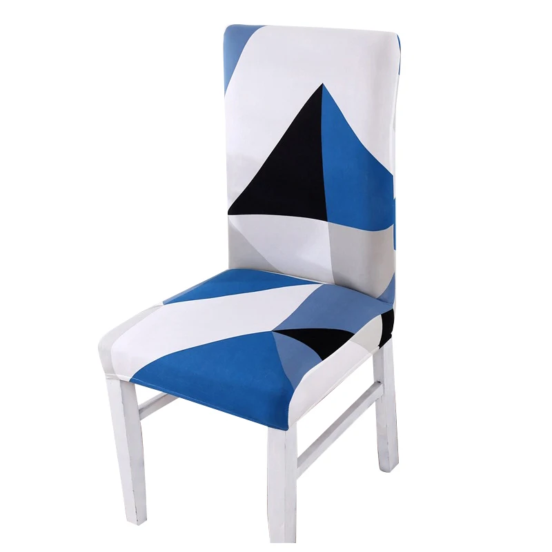 

Geometric Colorful Printing Chair Cover Stretch Elastic Slipcovers Anti-dirty Dinning Room Decor Wedding Chair Cover
