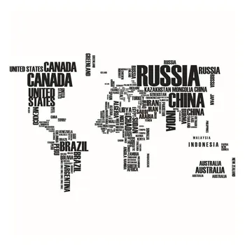 

Large Letters World Map Wall Stickers Kids Living Room Home Decorations PVC Removable Wallpaper Office Art Wall Decals