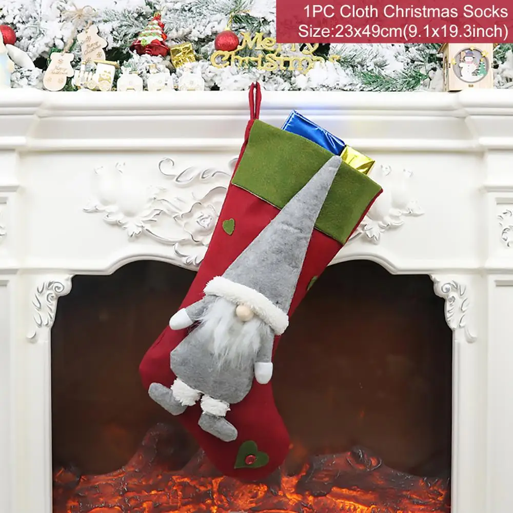 Рождественские подарочные сумки рождественские чулки Рождественские елочные игрушки Рождественские елки украшения для дома Navidad год - Цвет: xmas Stocking 2
