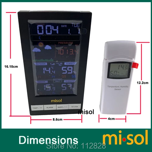 MISOL / Wireless weather station sensor, 3 channels, color screen [WN2810-W2T] - $35.03
