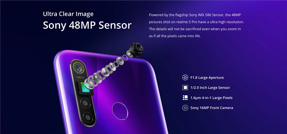 Realme 5 pro глобальная версия 6,3 ''4 GB 128GB 4035mAh Snapdragon 712 AIE 48MP Quad Cameras VOOC Быстрая зарядка 3,0 мобильных телефонов