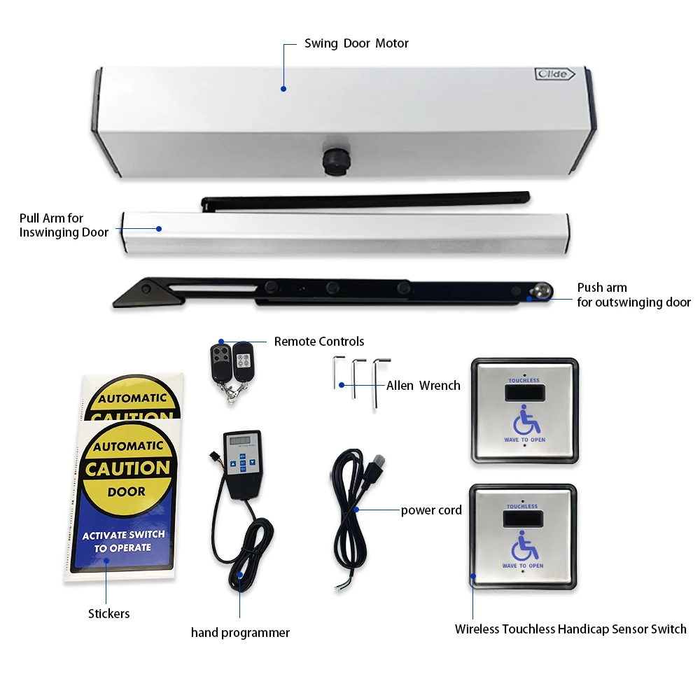 US $639.99 Olide Contactless Automatic Door OperatorPair With 2PCS Wired Touchless Handicap Sensor Switch Olide513N