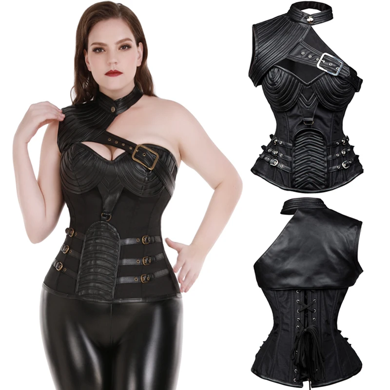 

Corsets Gothic Bustiers Sexy Burlesque Corsetlet Waist Trainer Steampunk Tummy Control Slimming Sheath 11 Steel Boned Tops Vest