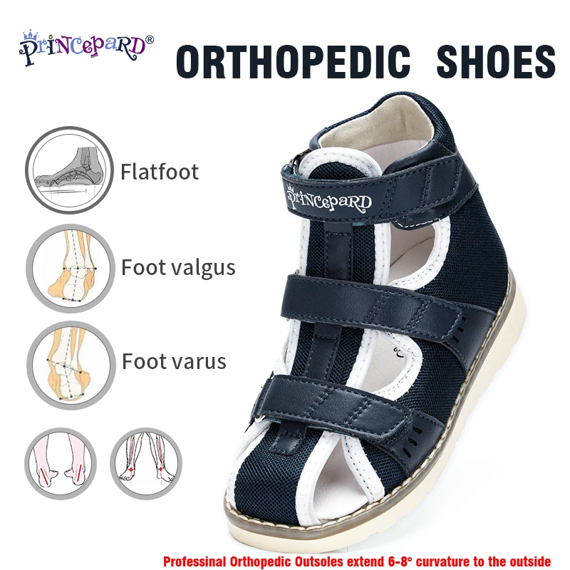 Princepard Toddler Boys Girls Sandals Orthopedic Kids Shoes Children Apring Summer Leather Clubfoot Supportive Shoes for Kids best leather shoes Children's Shoes