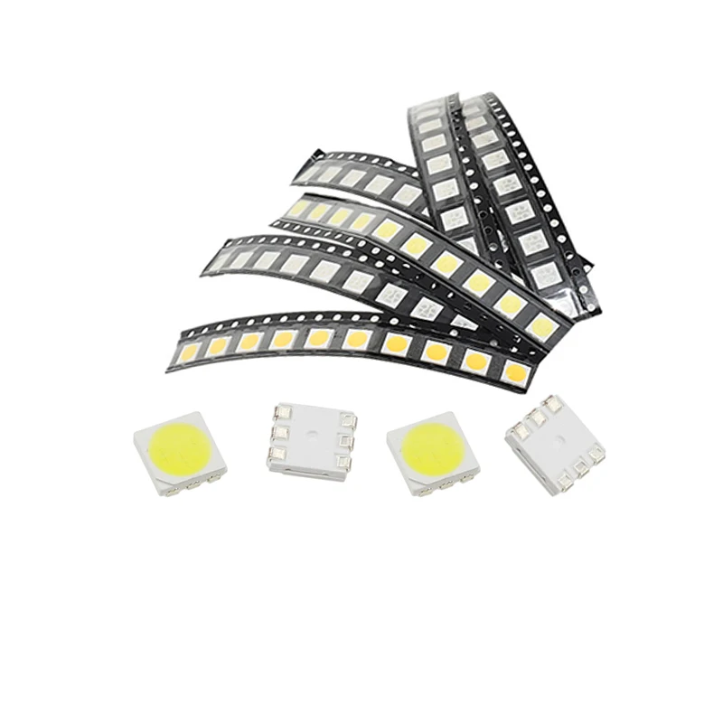 10 Stück LED SMD 5050 PLCC-6 Rot – 3V, 0,2W, 3 Chips, Hohe Helligkeit (18 Lm)
