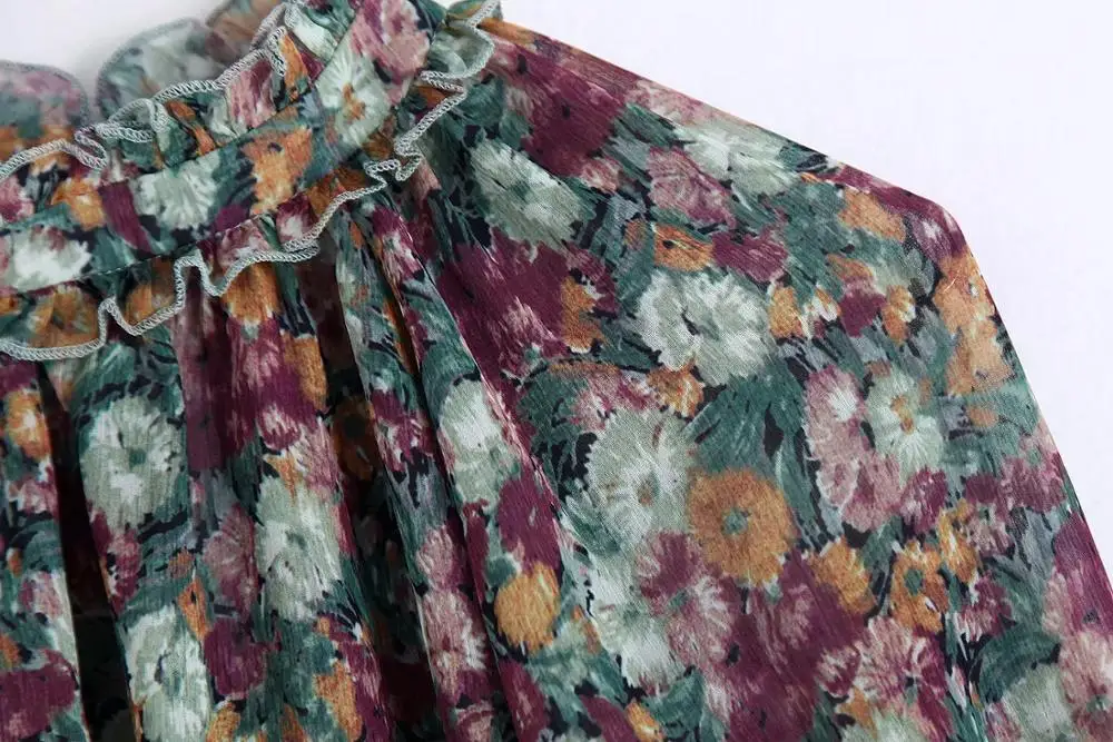 Withered england style vintage floral printing cascading blusas mujer de moda kimono shirt womens tops tshirts plus size