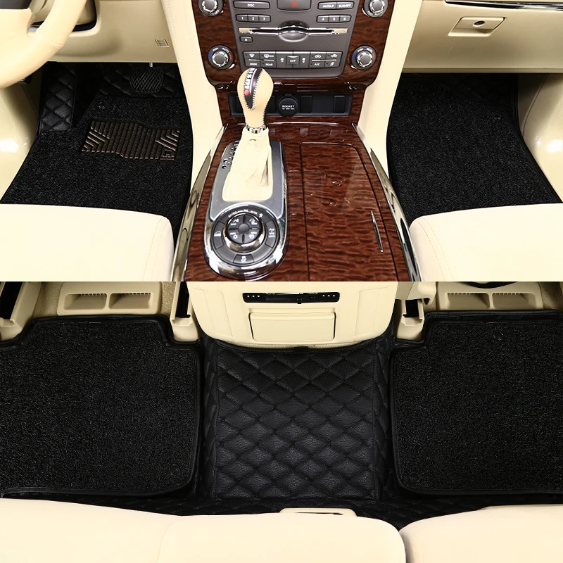 E Black Silk Coil Boost автомобильные коврики для Nissan Note Serena Lafesta Murano Qashqal, водонепроницаемые, с добавлением шелковой катушки, автомобильные подушечки для ног - Название цвета: E Black Silk Coil