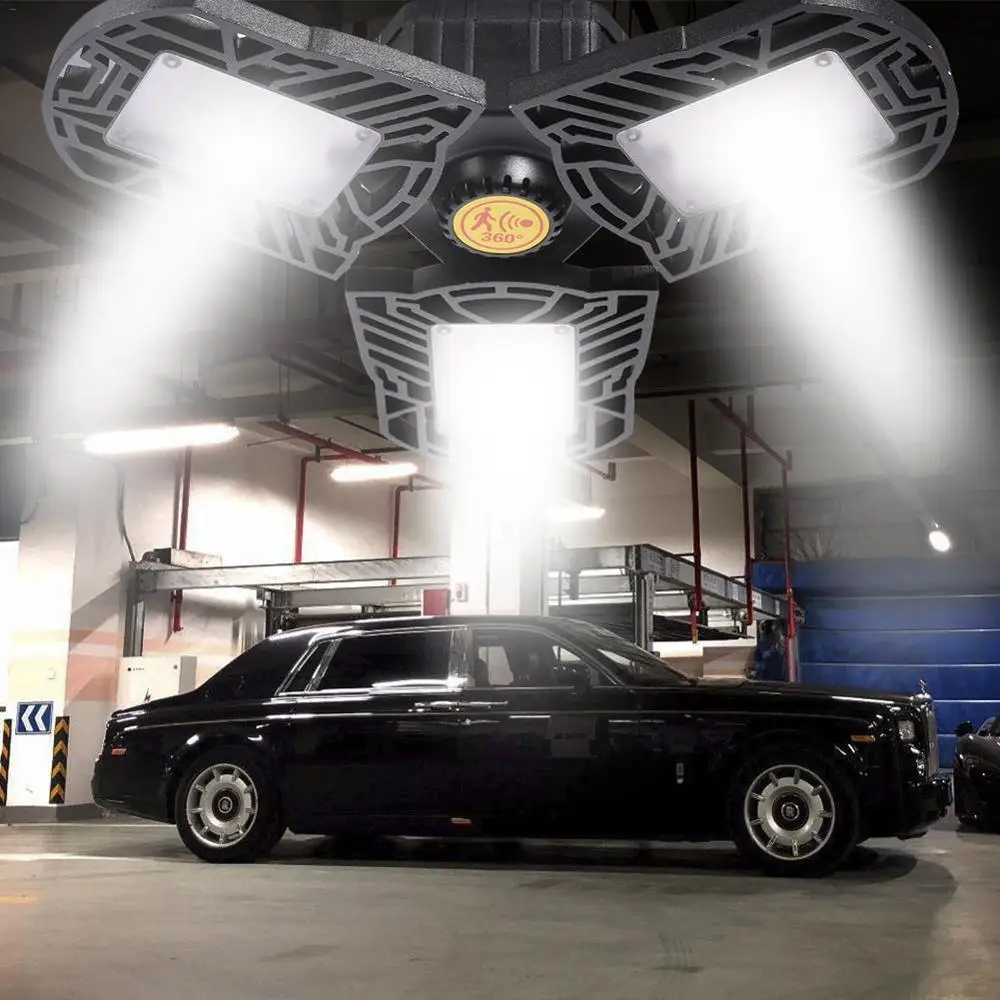 Led Garage Lamp UFO Deform Industrial Lamp E27/E26 Led High Bay Light 60/80W Workshop Parking Warehouse Lamp 85-265v