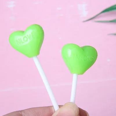 green heart 10 шт. сладкое сердце Микки Маус голова леденец Flatback Смола Кабошон миниатюрная еда Скрапбукинг DIY украшение ремесло - Цвет: green heart