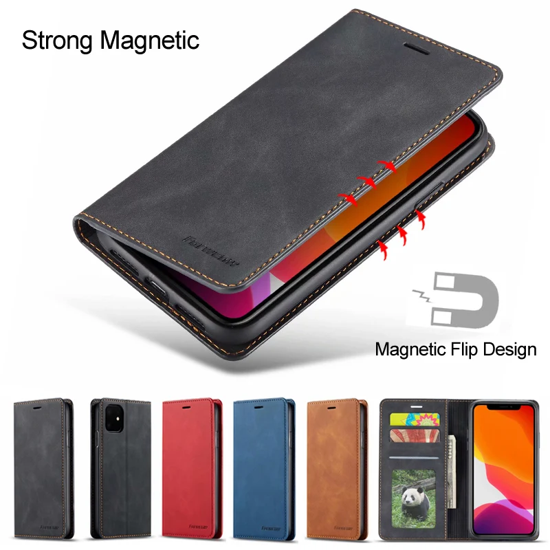 Matte Leather Magnetic Cover Business Flip Luxury For iPhone 11 Case 12 Pro MAX 5 5S SE 6 6S 7 8 Plus X XR XS | Мобильные телефоны