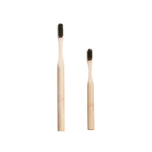 2Pcs Eco Friendly Bamboo Toothbrush Wooden Tooth Brush Soft-bristle Tip Charcoal for Adults Kids Oral Care Portable Toothbrush