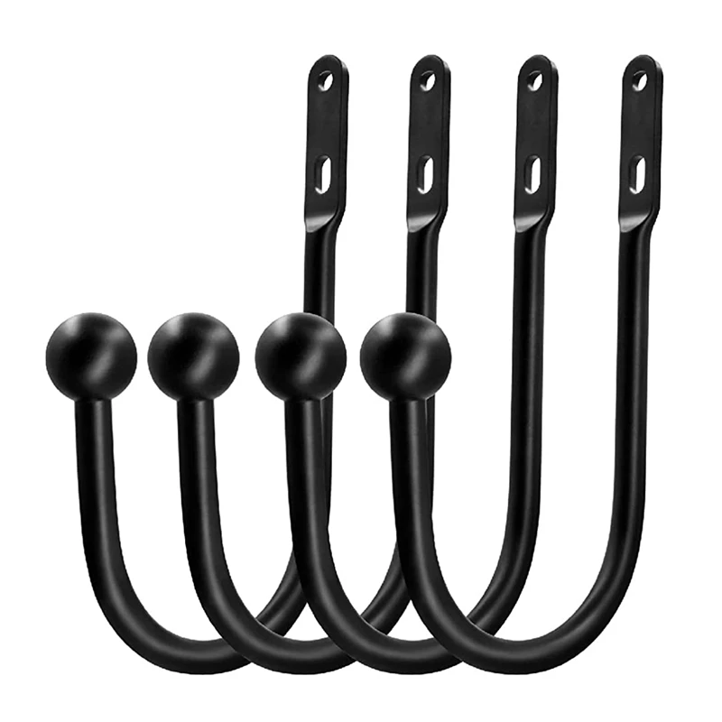 Curtain Tiebacks Drapery Holdbacks Simple Vintage Style With Screws (4Pcs Black) | Обустройство дома