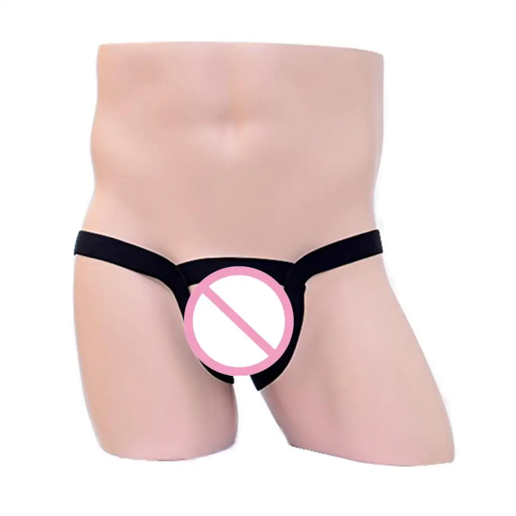 Sexy Mens G-string Underwear Hollow Ring Pouch Jockstrap Men Thong Briefs Gay Underwear Tanga Hombre Black